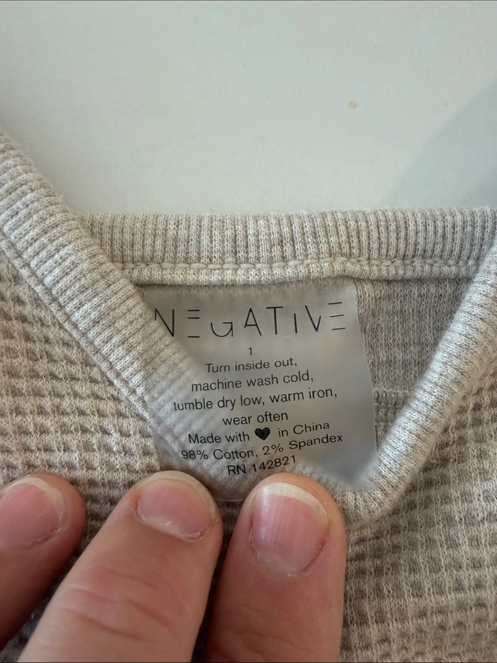 Negative Underwear Waffle-Knit Bralette in Light Taupe